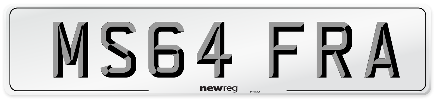 MS64 FRA Number Plate from New Reg
